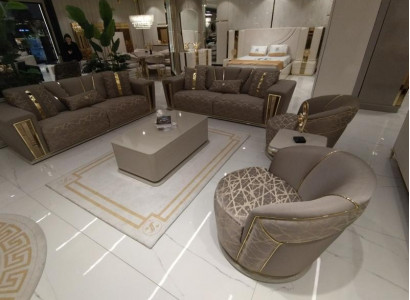 Sofa set 3+3+1+1 seater + coffee table + modern living room wall unit complete new